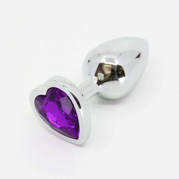 LL002 BUTT PLUG METAL GEM HEART S