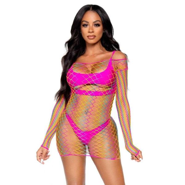 LA86131 PRETTY IN PARADISE RAINBOW MINI DRESS